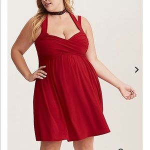 Torrid red crisscross babydoll swing dress